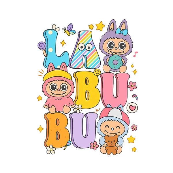 استیکر پارچه و لباس پاد آفرین طرح لبوبو کد 222