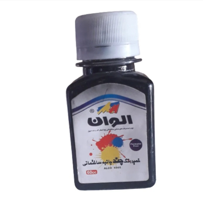 خمیر رنگ چند جانبه ساختمانی مشکی الوان کد۷۹۰ حجم ۶۰ میلی لیتر