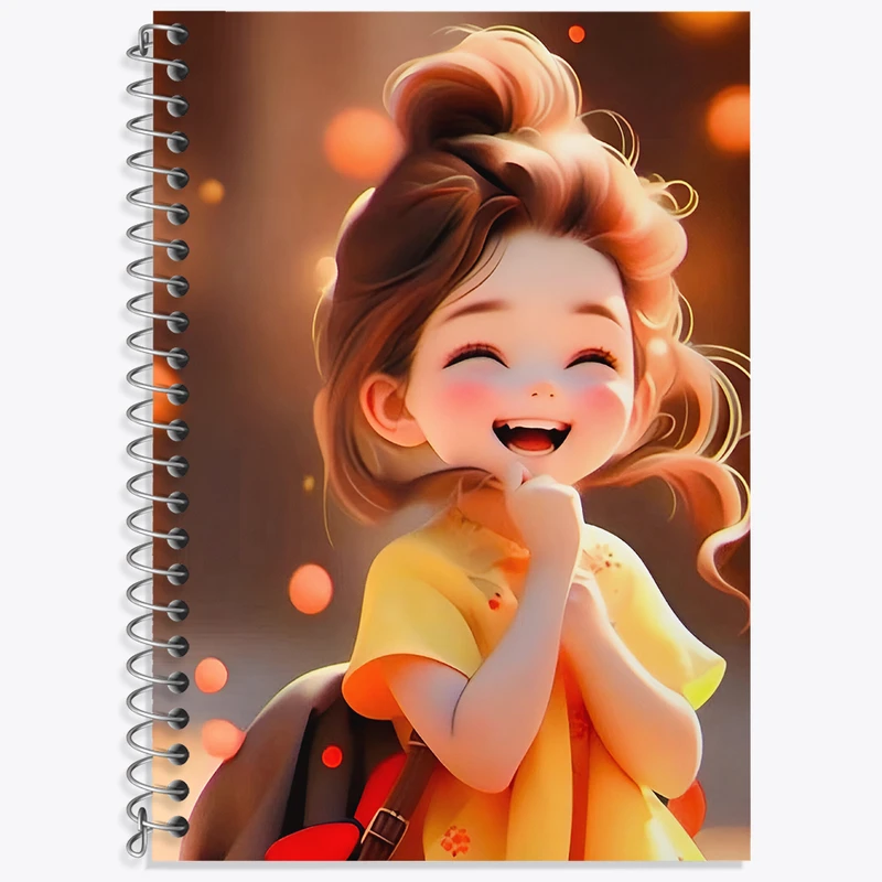 دفتر زبان 50 برگ خندالو مدل سه خط طرح دخترانه کد N3407