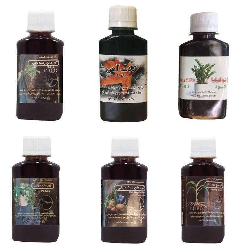 کود مایع فسفر ریشه زایی 10-52-10 و کلات آهن و کود زاموفیلیا و کود پتوس و کود جلبک دریایی و هیومیک اسید مدل life drop حجم 120 میلی لیتر کود مایع فسفر ریشه زایی 10-52-10 و کلات آهن و کود زاموفیلیا و کود پتوس و کود جلبک دریایی و هیومیک اسید مدل life drop حجم 120 میلی لیتر
