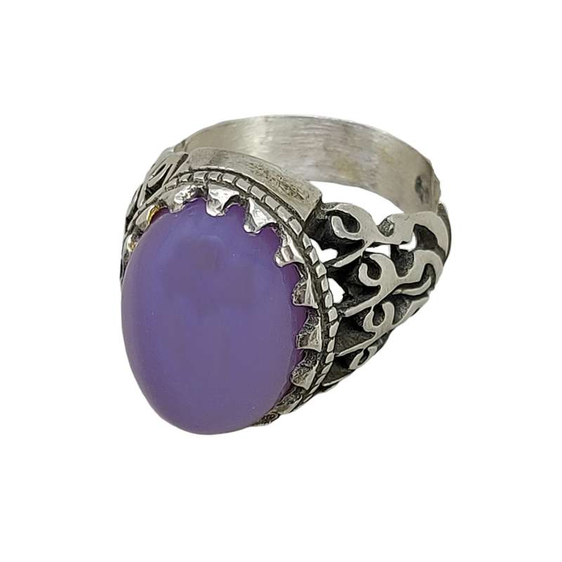 انگشتر نقره مردانه مدل عقیق رکاب علی علی