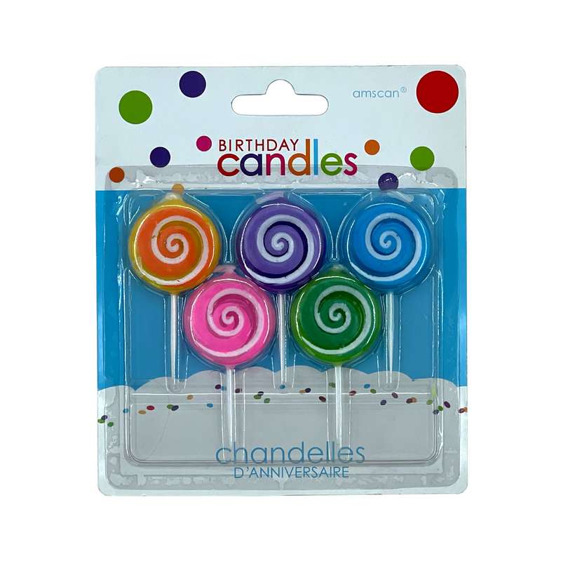 شمع آمسکان مدل آبنبات چوبی مجموعه 5 عددی