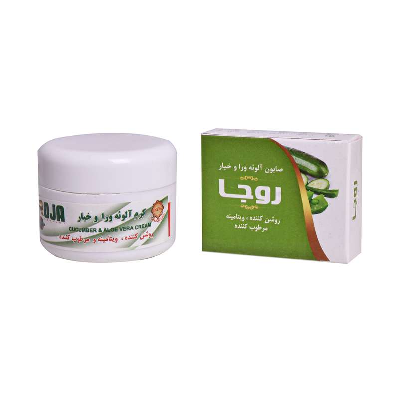 کرم مرطوب کننده روجا مدل آلوئه ورا و خیار حجم 70 میلی لیتر به همراه صابون شستشو روجا مدل هویج آلوئه ورا و خیار وزن 20 گرم کرم مرطوب کننده روجا مدل آلوئه ورا و خیار حجم 70 میلی لیتر به همراه صابون شستشو روجا مدل هویج آلوئه ورا و خیار وزن 20 گرم