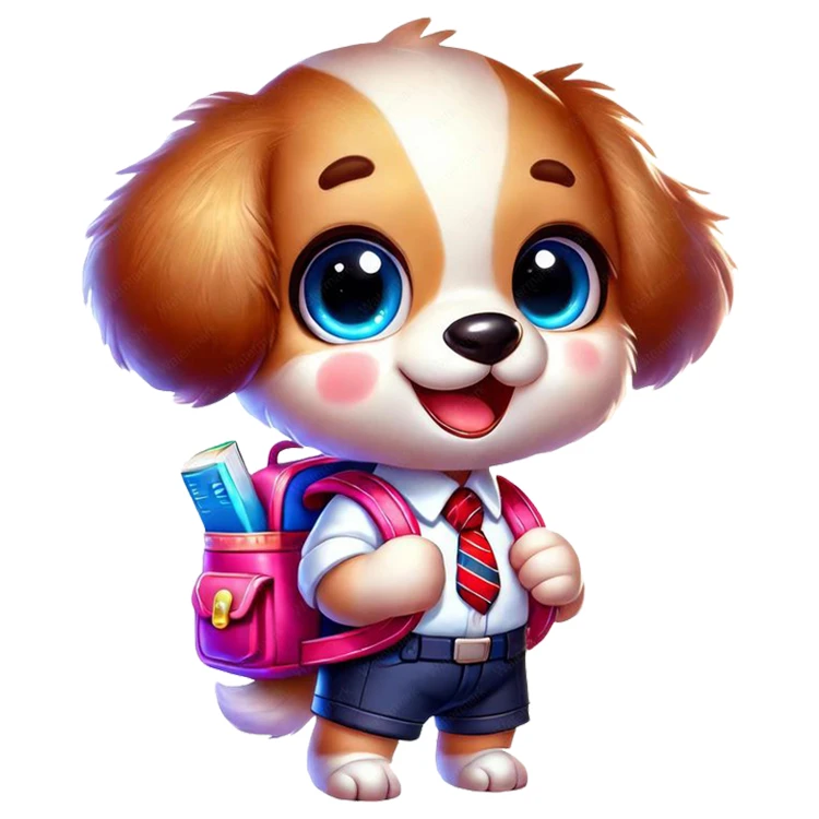 استیکر پارچه و لباس پاد آفرین مدل سگ به مدرسه می رود کد DKST347