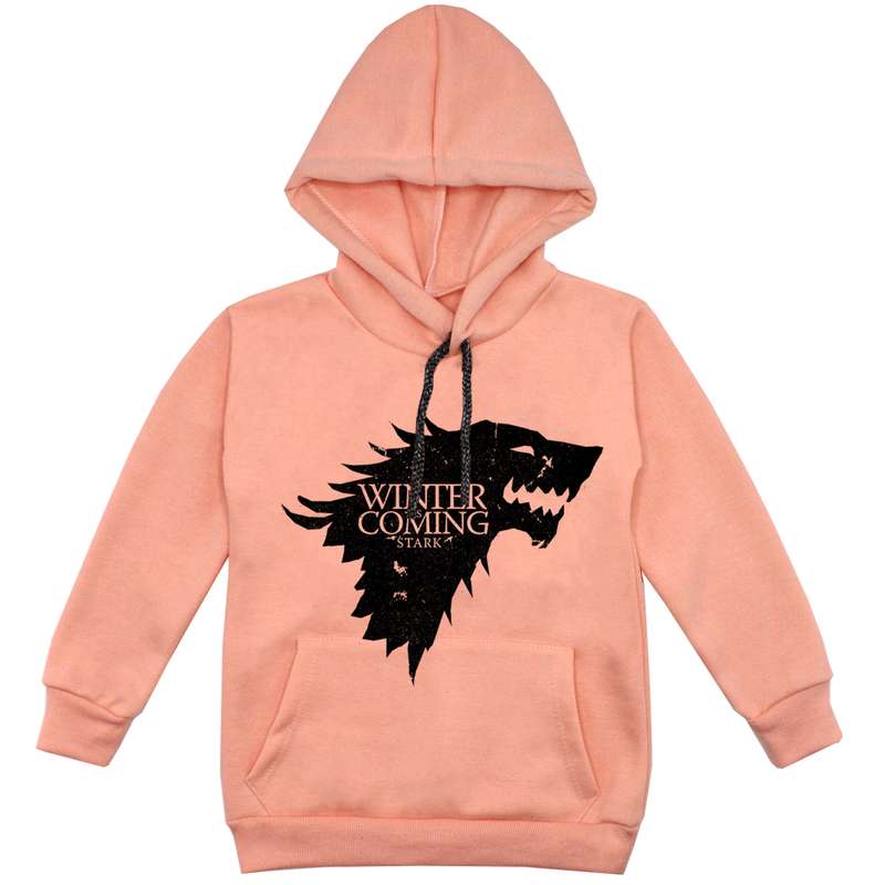 هودی پسرانه مدل گرگ F72 رنگ گلبهی