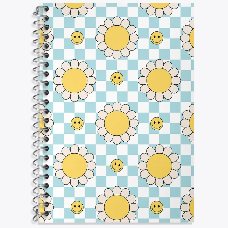 دفتر لغت 50 برگ خندالو طرح پترن گل و ایموجی کد N466