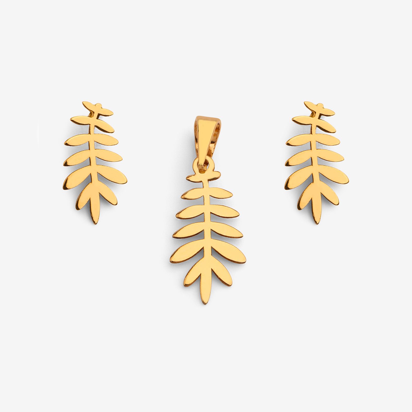 نیم ست طلا 18 عیار زنانه سایا گلد مدل شاخه برگ ns10 -  - 1