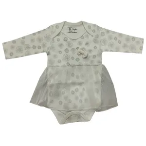 بادی نوزادی مدل زیر دکمه دامن دار استین بلند 1111