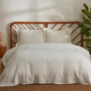 روتختی یک نفره کاراجا هوم مدل Doğasever Lorena Beyaz Bambu Pike T.K سایز 230x160 سانتی‌متر