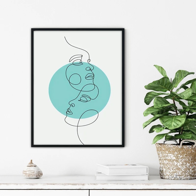 تابلو آتریسا طرح لاین آرت مدرن مدل ATFL122 فریم مشکی