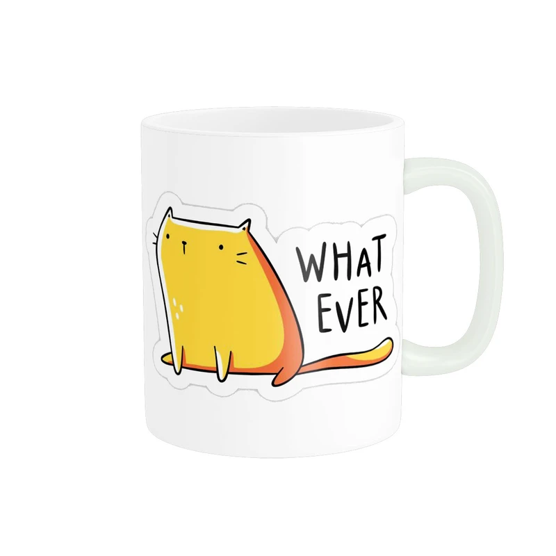 ماگ پاد آفرین مدل گربه بامزه فانتزی تایپوگرافی بی خیال کد 1927