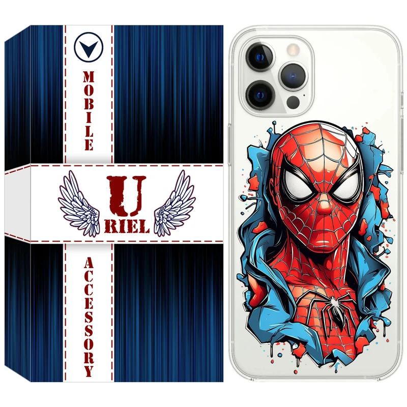کاور ژله ای یوریل قاب مدل Clear کد 34 طرح اسپایدرمن مناسب برای گوشی موبایل اپل iPhone 12 Pro
