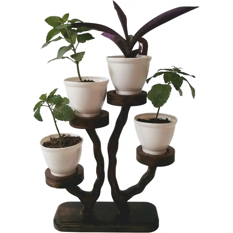 استند گلدان چوبی کد 002