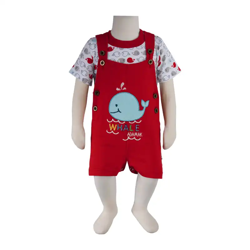 ست تی شرت و سرهمی نوزادی آدمک مدل نهنگ کد 186899