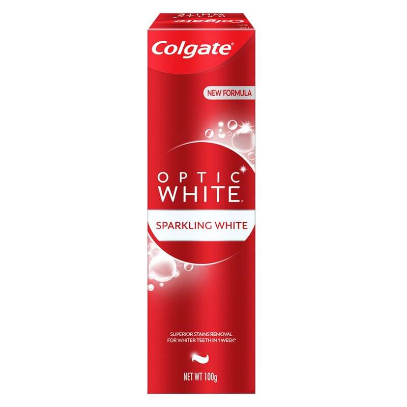 خمیر دندان کلگیت سری optic white مدل sparkling white وزن 100 گرم