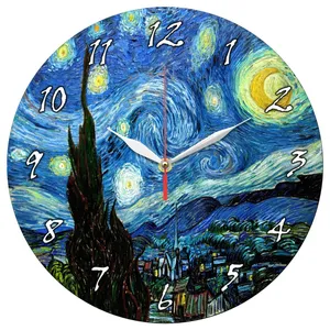 ساعت دیواری طرح نقاشی شب پر ستاره ونگوگ کد 1441