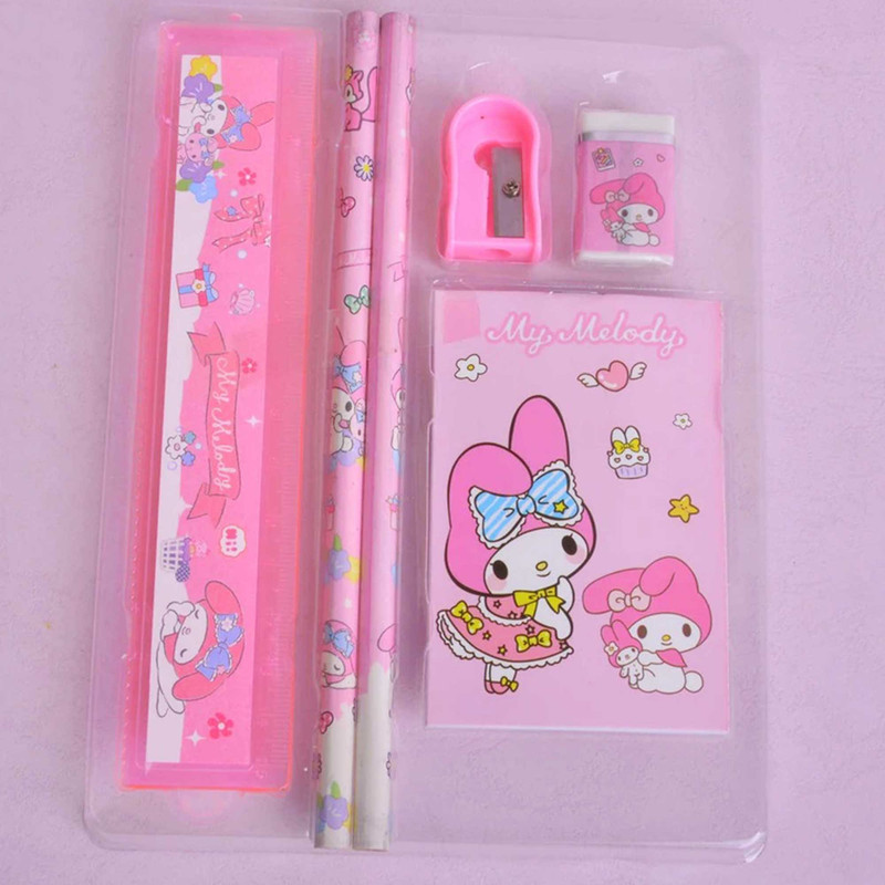 ست لوازم التحریر مدل ملودی عروسکی بسته 6 عددی