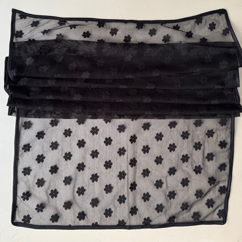 شال زنانه مدل توری گل گلی برجسته دور نوار ‌دوزی مجلسی