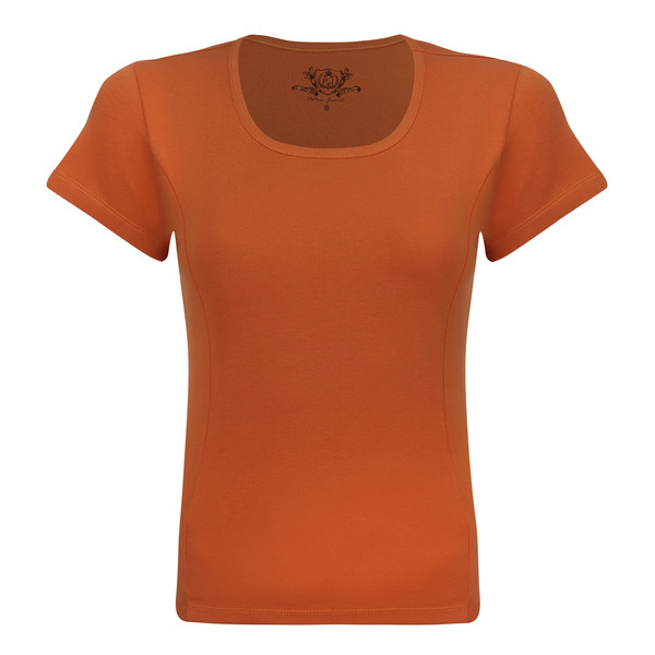 تی شرت آستین کوتاه زنانه پاتن جامه مدل فیانگو 131631020123138 رنگ آجری