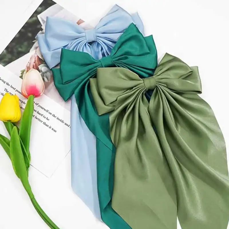 کش مو زنانه مدل ساتن طرح پاپیونی