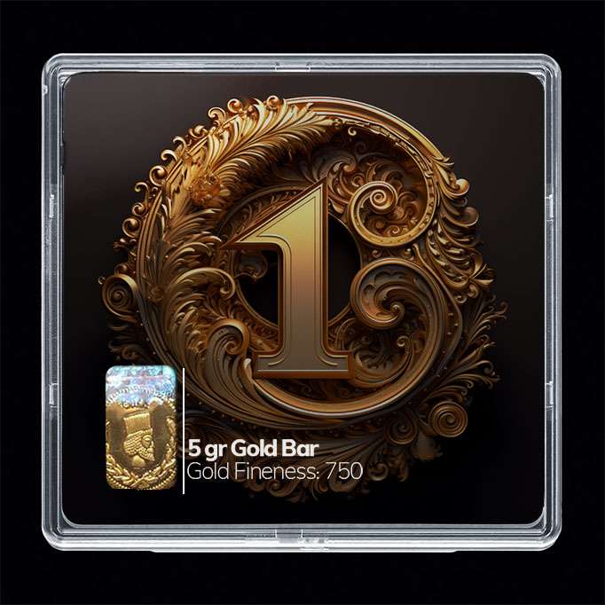 شمش طلا 18 عیار مدوپد مدل عدد 1 کد SG10184