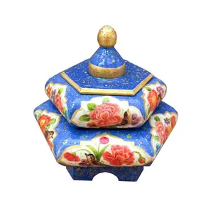 جعبه جواهرات استخوانی طرح گل و مرغ کد B 323