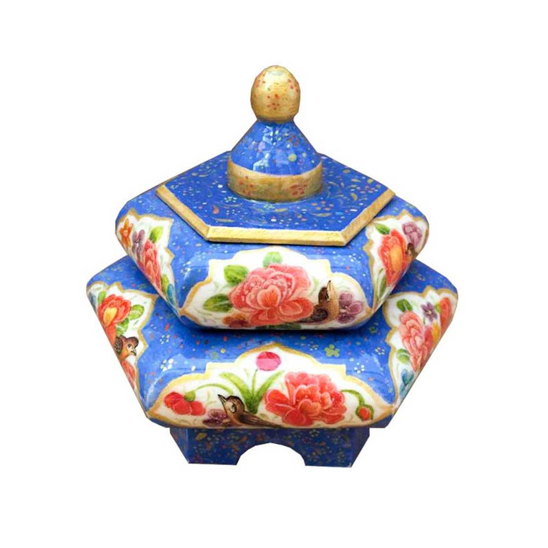 جعبه جواهرات استخوانی طرح گل و مرغ کد B 323