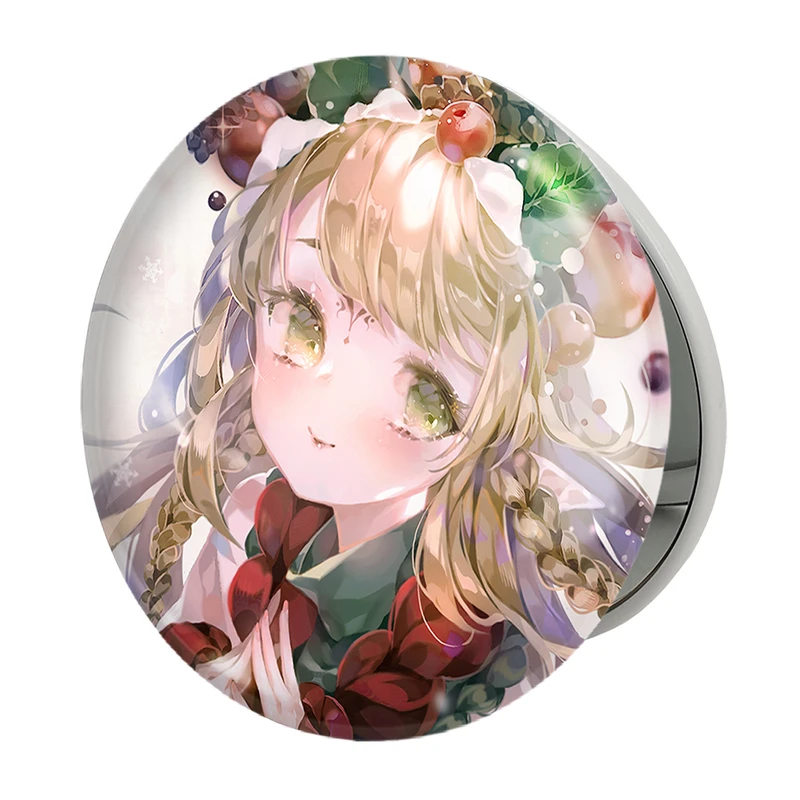 آینه جیبی خندالو طرح دختر انیمه ای مدل تاشو کد 18110 