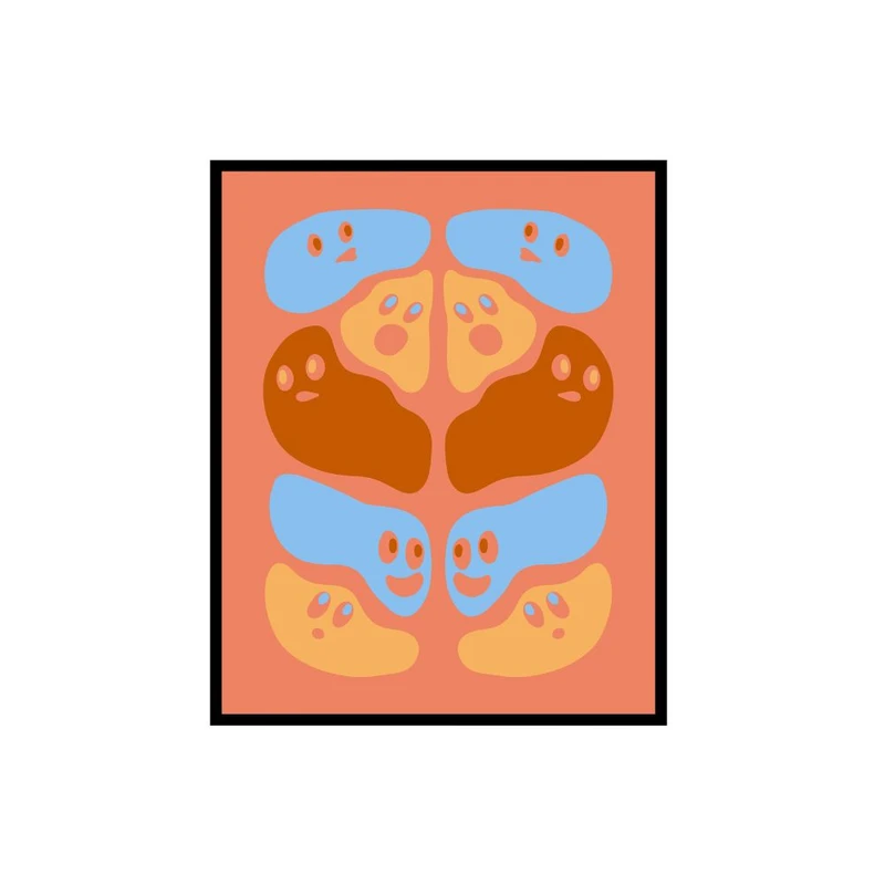 پوستر مدل چاپ شکلک رترو