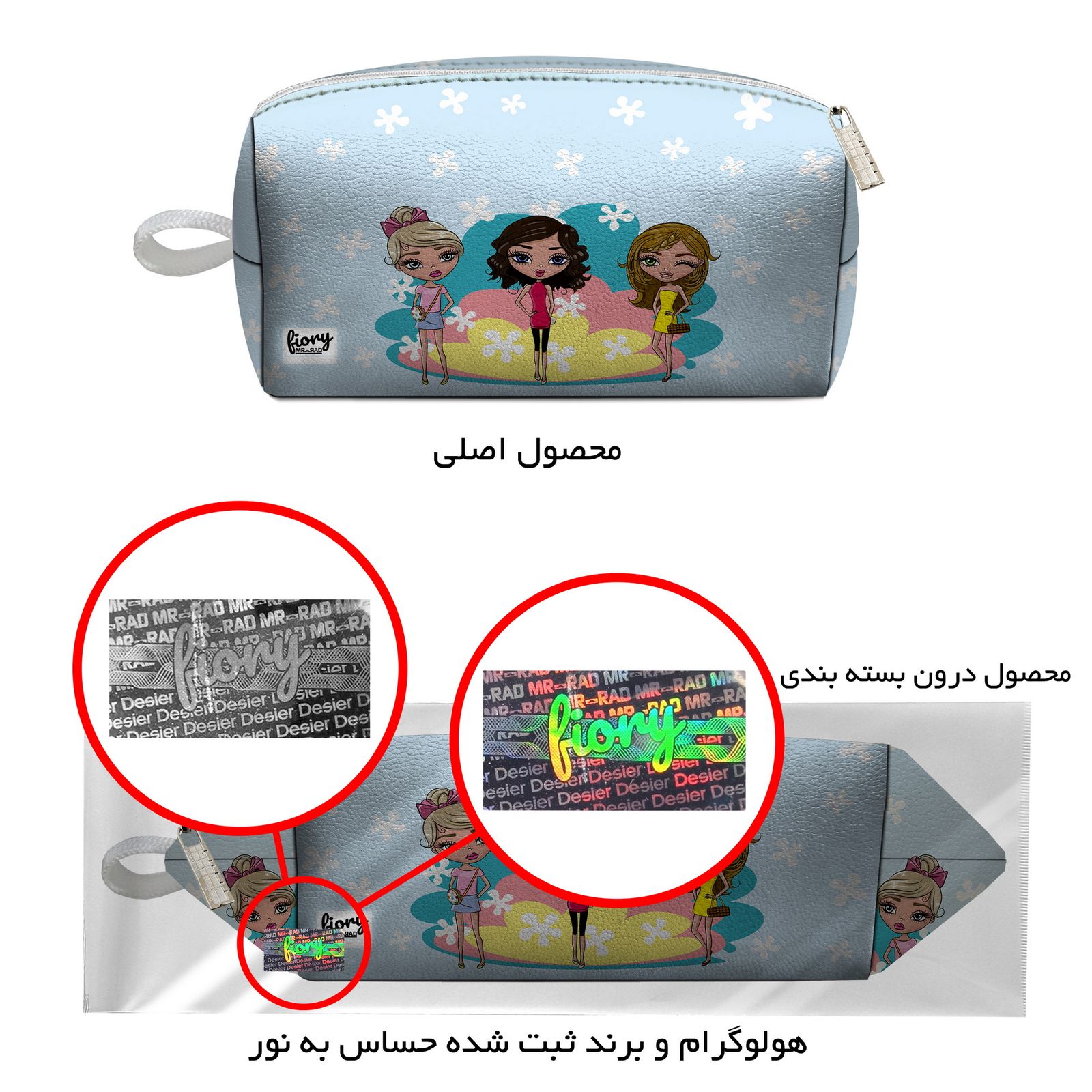 کیف لوازم آرایش زنانه فیوری مدل دختران فانتزی طرح باربی کد 2236 fiory -  - 12