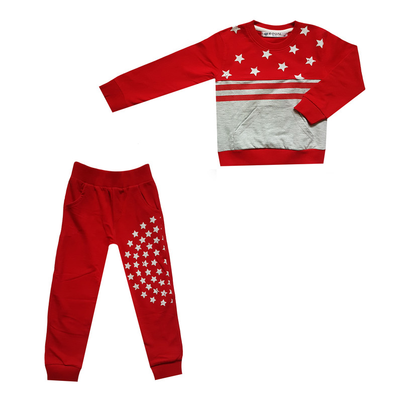  ست سویشرت و شلوار پسرانه کد D 903 رنگ قرمز