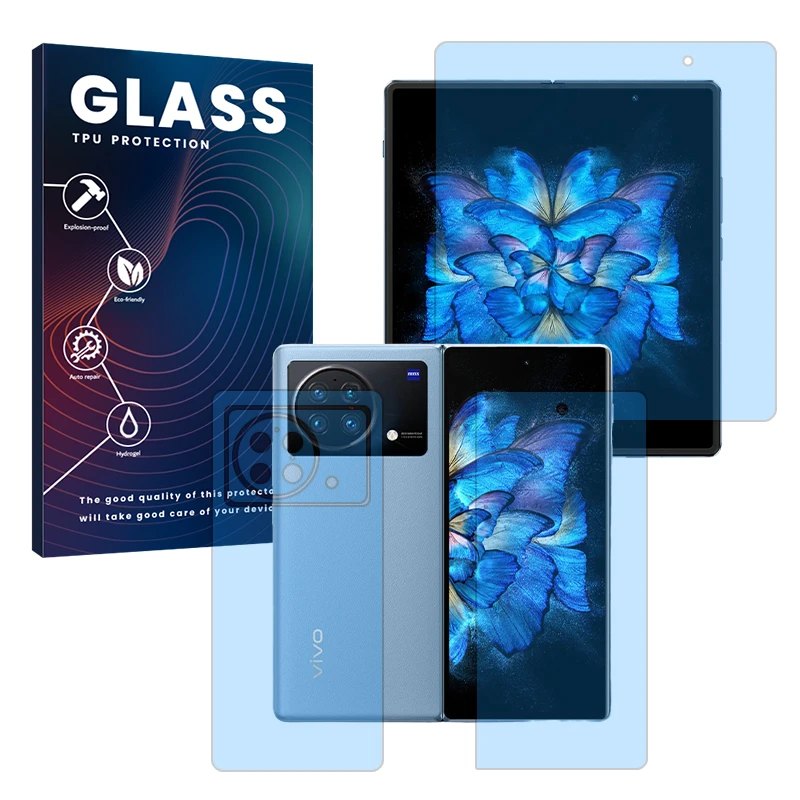 محافظ صفحه نمایش آنتی بلو گلس مدل Eye Care مناسب برای گوشی موبایل ویوو X Fold به همراه محافظ پشت گوشی