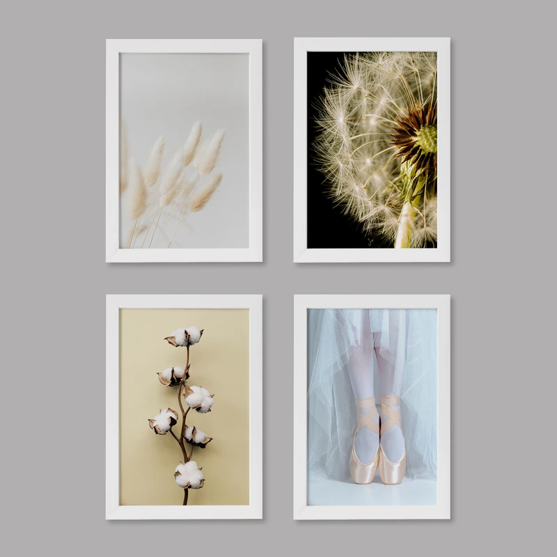 تابلو خندالو مدل دکوراتیو زندگی آرام کد M101 مجموعه 4 عددی