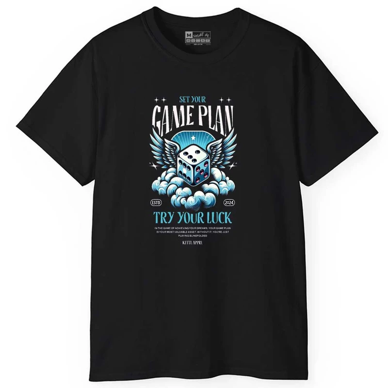 تی شرت آستین کوتاه مردانه پاد آفرین مدل اسپرت طرح متن دار کد 01083