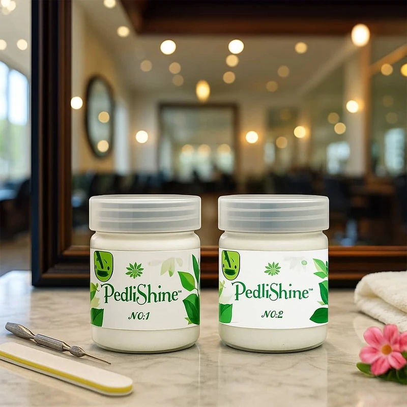 عکس شماره 2 : ژل پدیکور پدی شاین مدل gre وزن 90 گرم به همراه پودر حلال پدی شاین مدل gre وزن 125 گرم