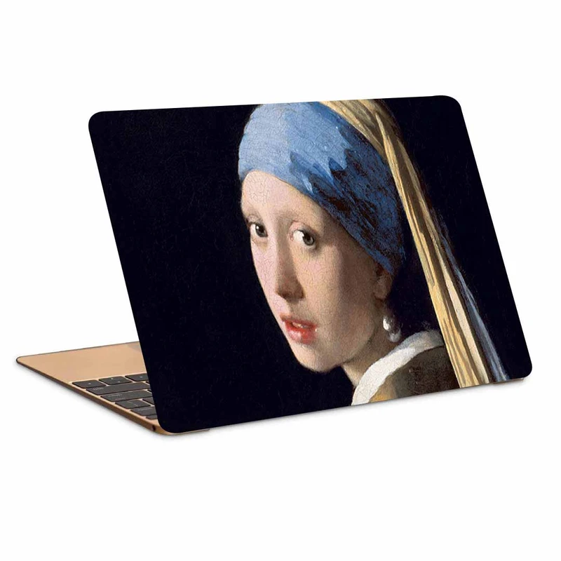 استیکر لپ تاپ طرح johannes vermeer girl with a pearl earring oil canvas art کد N-314 مناسب برای لپ تاپ 15.6 اینچ