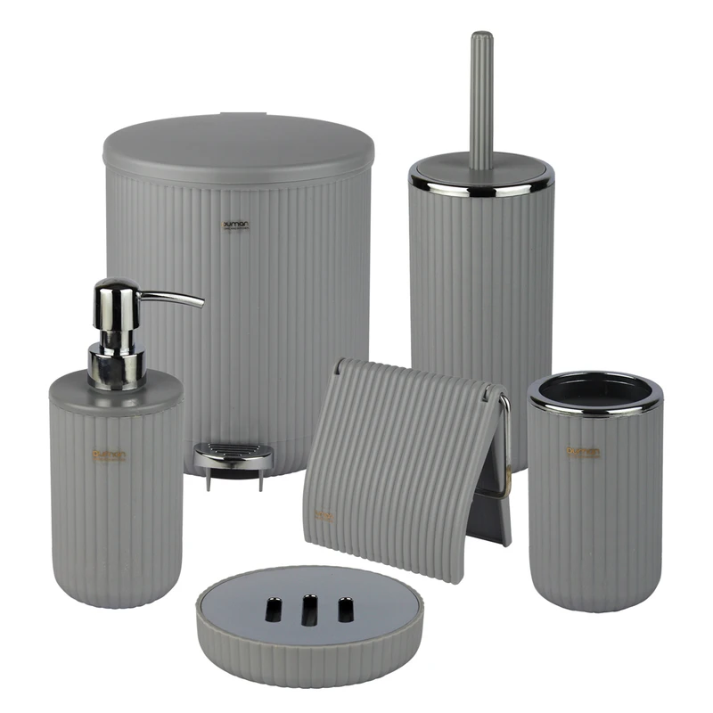 ست سرویس بهداشتی 6 پارچه دومان مدل شیار دار کد 188