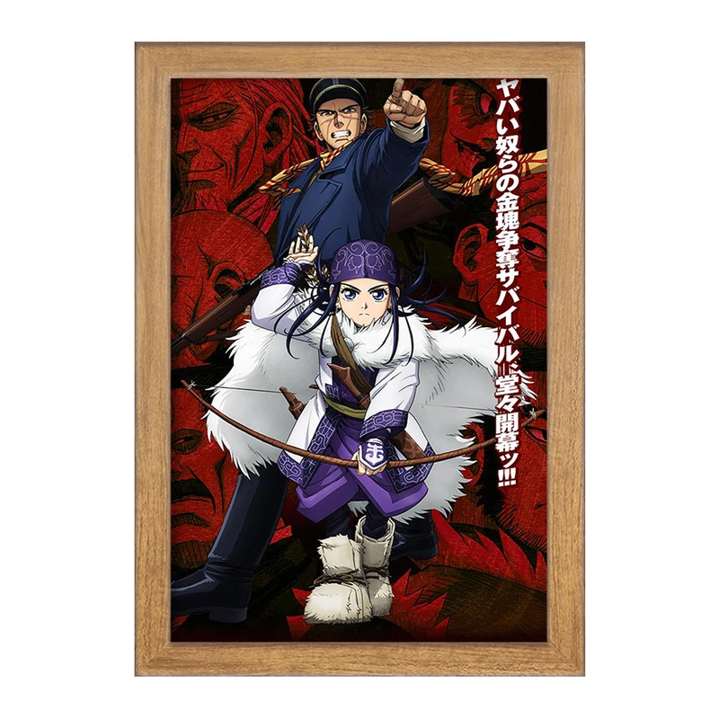 تابلو خندالو مدل سایچی و اسیرپا انیمه کامویی طلایی Golden Kamuy کد 23719