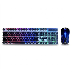 کیبورد و ماوس گیمینگ لایماید مدل new gaming-gtx300، سوییچ ممبران، full-size، نورپردازی led rgb