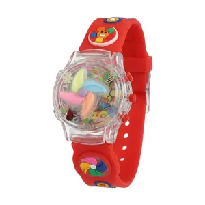 ساعت مچی دیجیتال بچگانه مدل اسپرت بند سیلیکونی قاب اسپینری طرح فرفره کد ۱