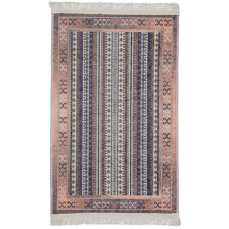 فرش ماشینی 1200 شانه کاشان زمینه کرم حاشیه سفید مدل دلیجان کد H429