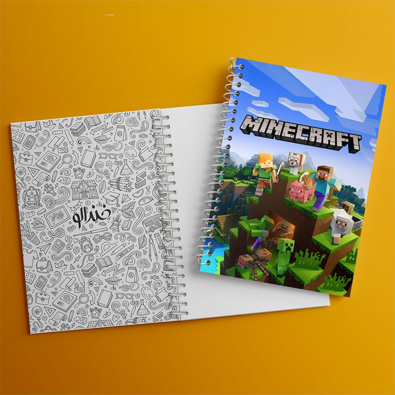 دفتر مشق 100 برگ خندالو طرح ماینکرافت (Minecraft) کد F2419