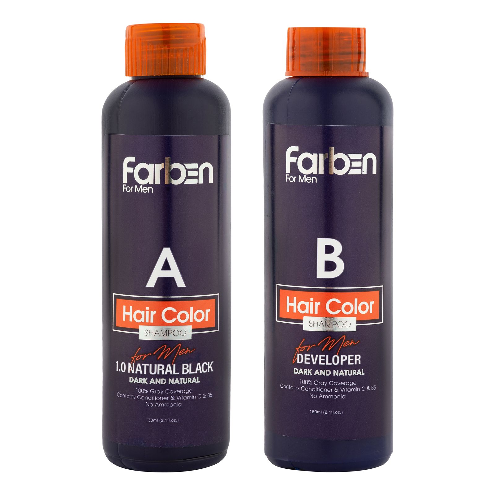 شامپو مو فاربن مدل Natural Black 1.0 حجم 150 میلی لیتر مجموعه 2 عددی -  - 1