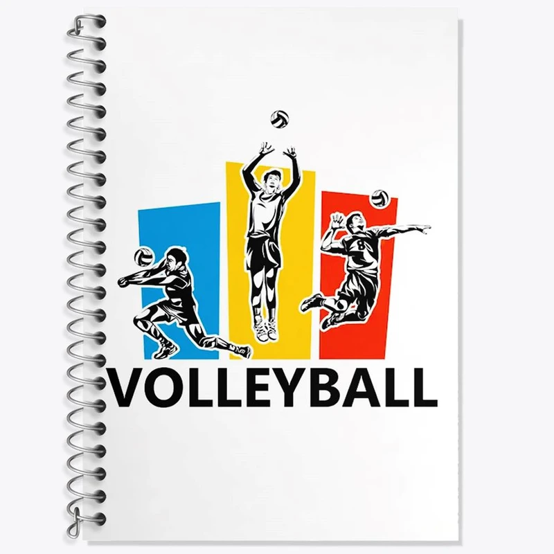 دفتر زبان 50 برگ خندالو مدل دو خط طرح والیبال Volleyball کد 26425