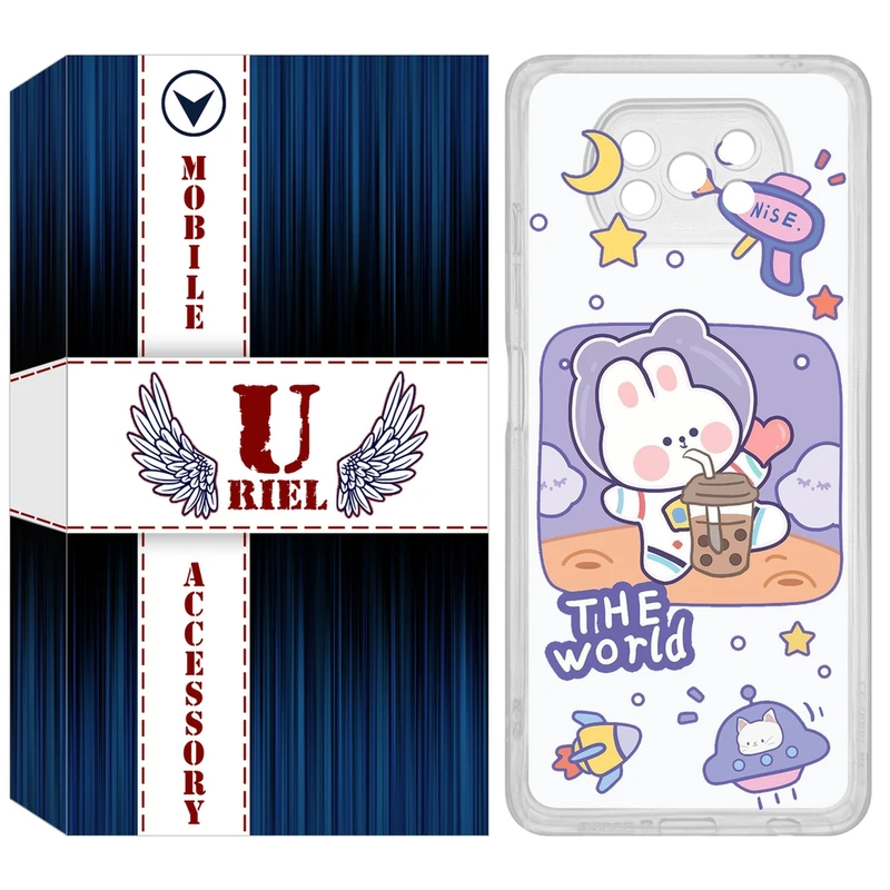 کاور یوریل مدل Clear کد 8 طرح خرگوش فضانورد مناسب برای گوشی موبایل شیائومی Poco X3 / X3 Pro / X3 NFC