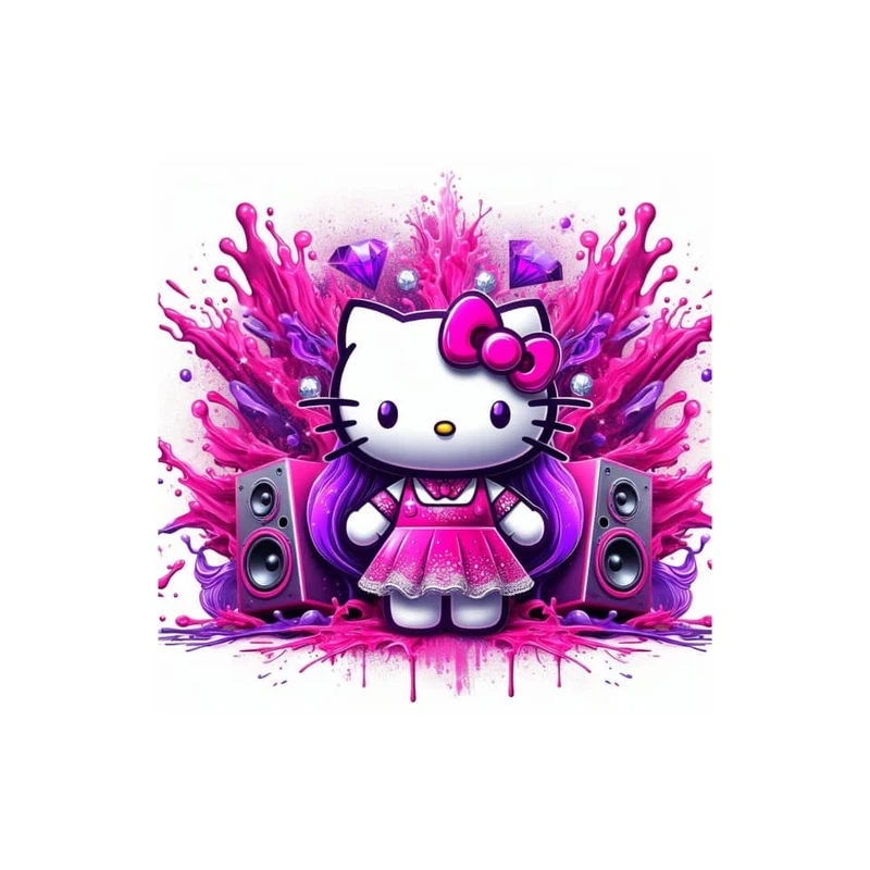 استیکر پارچه و لباس پاد آفرین مدل جذاب دخترانه کیتی کد 195