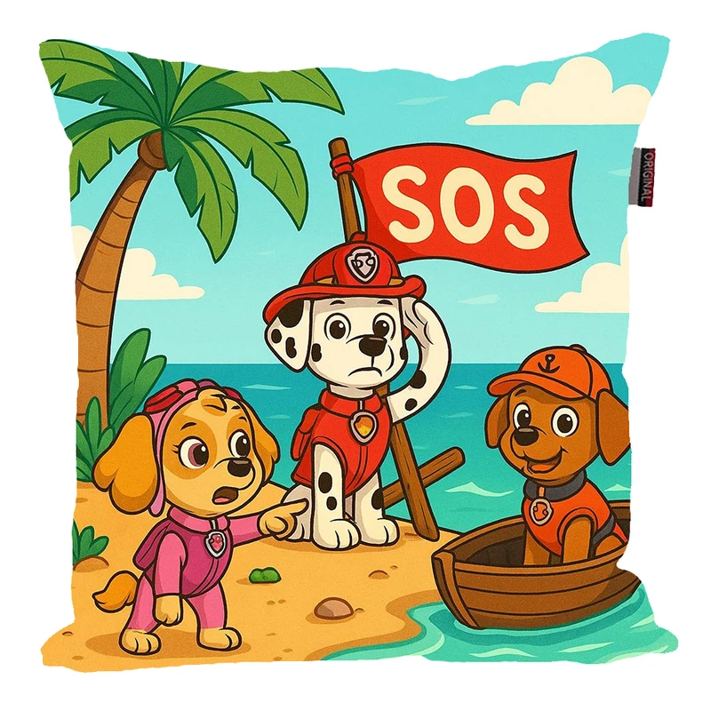 کوسن پاد آفرین مدل کارتونی سگ های نگهبان کد PK401551 سایز 40*40 سانتی متر