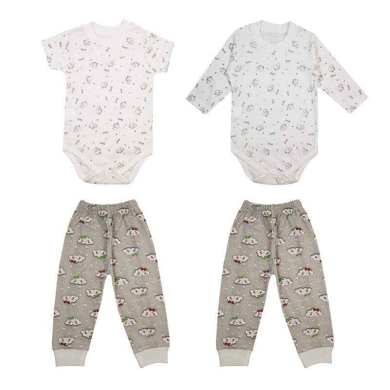 ست بادی و شلوار نوزادی سپیدپوش مدل بره کد 1403112701 مجموعه ی 2 عددی 