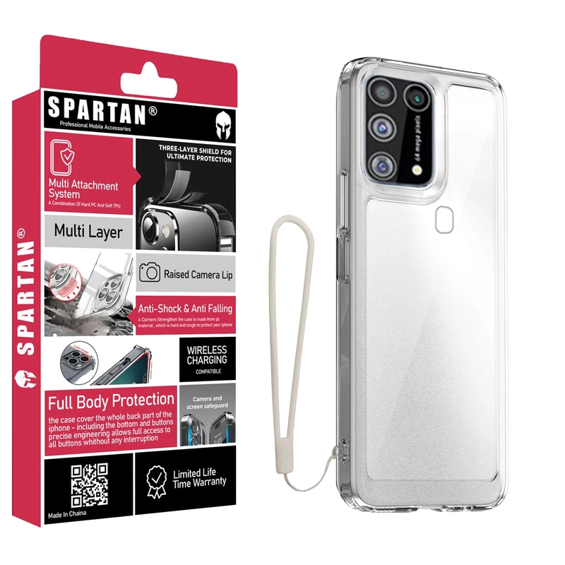 کاور اسپارتان مدل Airbag Space Strap مناسب برای گوشی موبایل سامسونگ Galaxy M31 به همراه بند آویز