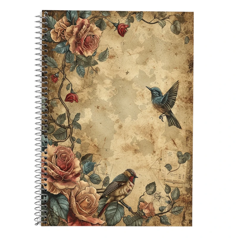 دفتر زبان 50 برگ مدوپد مدل سه خط طرح گل کد DF13340